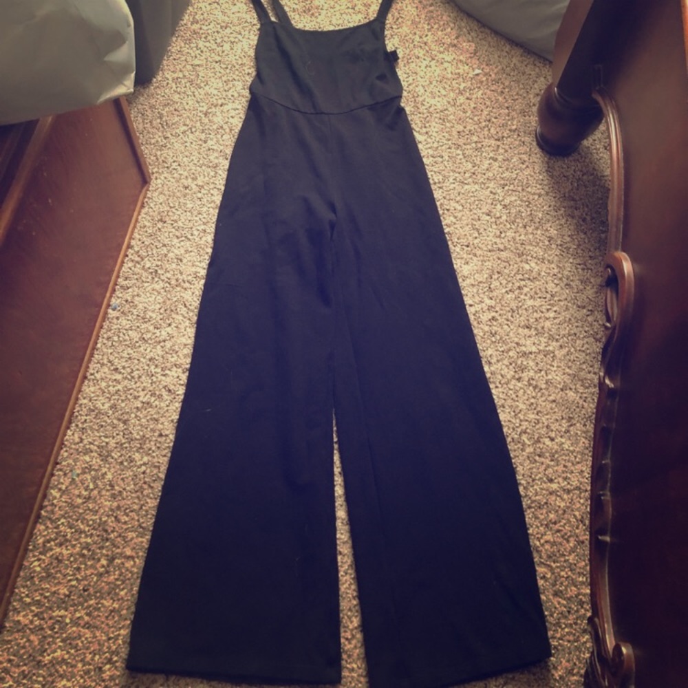 American Apparel Black Overall One Piece Jumpsuit